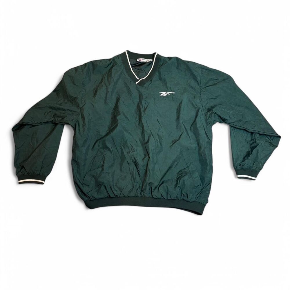 Vintage 90s Reebok Dark Green Pullover Windbreaker
